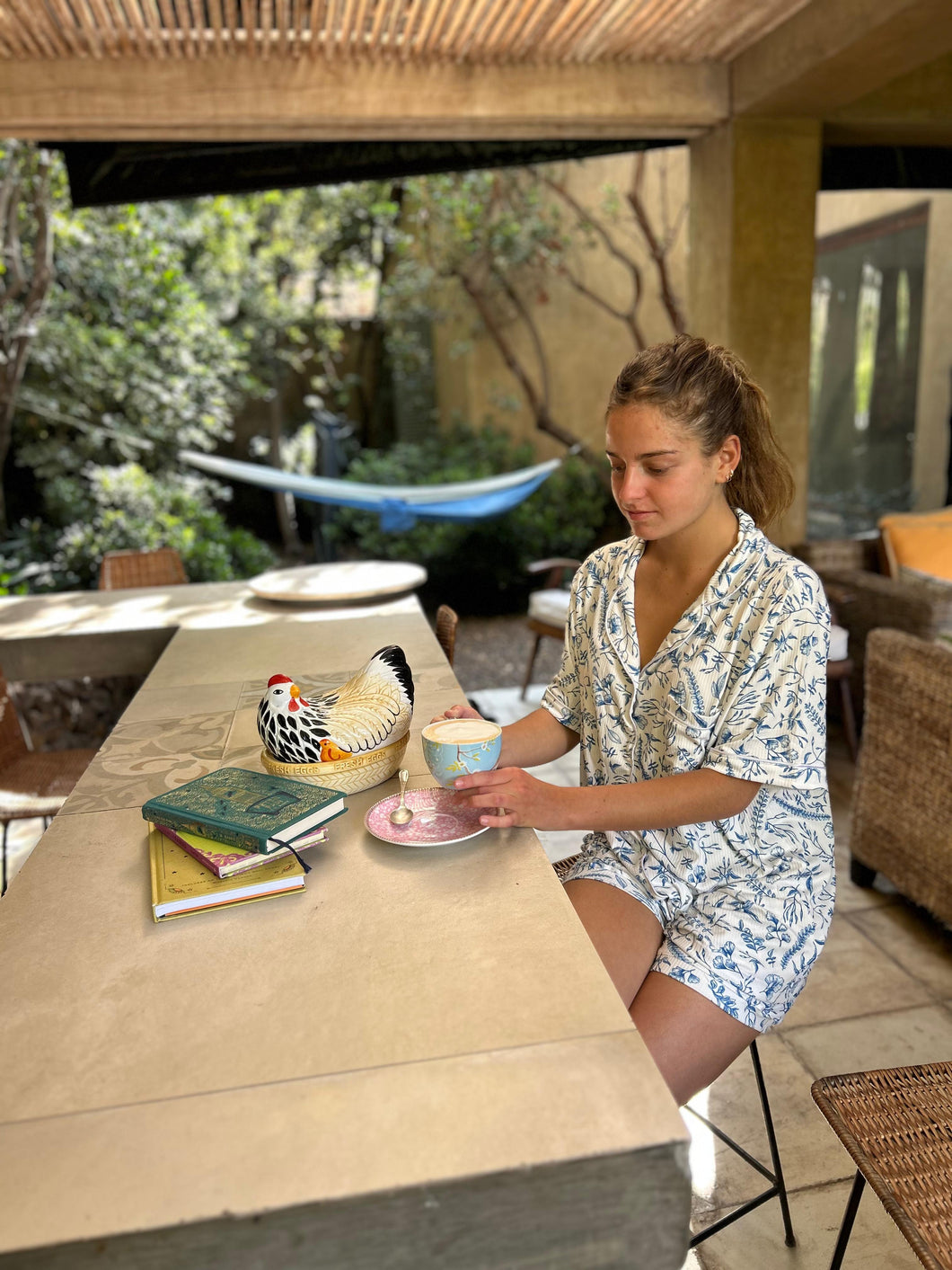 PIJAMA RAMITAS AZULES